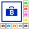 Bitcoin bag framed flat icons