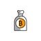 bitcoin, bag, money, block chain icon. Element of color finance. Premium quality graphic design icon. Signs and symbols collection