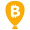 Bitcoin Balloon Flat Icon Illustration