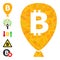 Bitcoin Balloon Triangle Icon and Other Icons