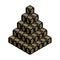 Bitcoin. Black Large Bitcoin Pyramid