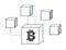 Bitcoin block attached to blockchain illustration