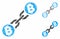 Bitcoin blockchain Composition Icon of Rough Parts