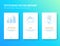 Bitcoin, blockchain, cryptocurrency investment flat design onboarding walkthrough splashscreen