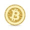 Bitcoin blockchain golden symbol