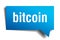 Bitcoin blue 3d speech bubble