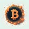 Bitcoin Boom Explosion Growth.Orange Coin Crypto Concept. E-commerce Stock Market illustration
