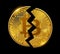 Bitcoin broken coin, business symbol