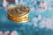 Bitcoin BTC cryptocurrency gold coin. Soft focus