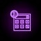 bitcoin calculator icon. Elements of Bitcoin Blockchain in neon style icons. Simple icon for websites, web design, mobile app,