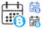 Bitcoin calendar Mosaic Icon of Circle Dots