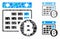 Bitcoin calendar Mosaic Icon of Tuberous Items