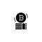 Bitcoin capital black icon concept. Bitcoin capital flat vector symbol, sign, illustration.