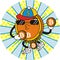 bitcoin cartoon  illustration wearing sunglasses and hat