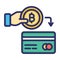 Bitcoin cash, bitcoin payment, bitcoin transaction, credit card fully editable vector icons