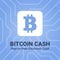 Bitcoin cash flat icon with title on chipset background.