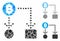 Bitcoin cashflow Composition Icon of Irregular Elements