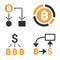 Bitcoin Cashflow Vector Icon Set