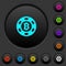 Bitcoin casino chip dark push buttons with color icons