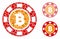 Bitcoin casino chip Mosaic Icon of Uneven Elements