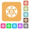 Bitcoin casino chip rounded square flat icons