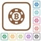 Bitcoin casino chip simple icons