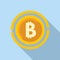 Bitcoin change icon flat vector. Online monetary system