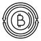 Bitcoin change icon outline vector. Online monetary system