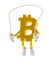 Bitcoin character jumping on jumping rope