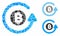 Bitcoin chargeback Mosaic Icon of Inequal Items