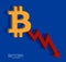 Bitcoin and chart Bearish icon, background money