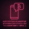 Bitcoin chat neon light icon