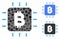 Bitcoin chip Mosaic Icon of Circle Dots