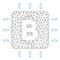 Bitcoin Chip Vector Mesh Wire Frame Model