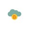 Bitcoin cloud flat icon