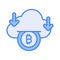 Bitcoin cloud mining vector design in modern style, ready to use icon