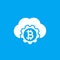 Bitcoin cloud mining vector icon