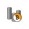 bitcoin, coin, cryptocurrency, currency icon. Element of color finance. Premium quality graphic design icon. Signs and symbols