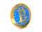 Bitcoin coin cryptocurrency and white background