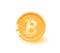 Bitcoin coin icon. Gold bitcoin cartoon style isolated. Shiny gold bitcoin sign for designers and illustrators. Gold