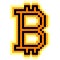 Bitcoin coin icon pixel art. Cryptocurrency