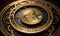 Bitcoin Coin on Ornate Timepiece AI Generative