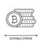 Bitcoin coins stack linear icon