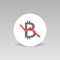 Bitcoin collapse vector round icon financial crisis concept