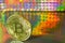 Bitcoin on colored background