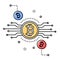 Bitcoin - colorful line design style conceptual illustration