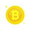 Bitcoin concept. Cryptocurrency digital money. Block chain symbol.
