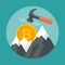 Bitcoin concept. On line funding and making investments for bitcoin. New technology icon. Flat vector