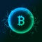 Bitcoin conceptual glowing background. Crypto currency blockchain business mining bitcoin