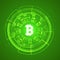 Bitcoin conceptual glowing background. Crypto currency blockchain business mining bitcoin